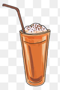 Chocolate milkshake png sticker, drinks illustration on transparent background. Free public domain CC0 image.