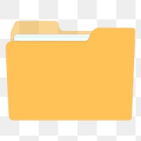 Yellow folder png sticker, stationery illustration on transparent background. Free public domain CC0 image.