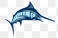 Swordfish png sticker, sea life illustration on transparent background. Free public domain CC0 image.