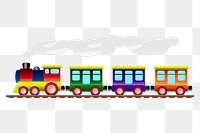 Colorful train png sticker, vehicle illustration on transparent background. Free public domain CC0 image.