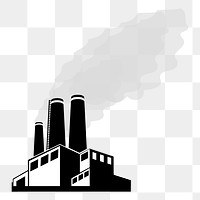 Factory building png sticker, industry illustration on transparent background. Free public domain CC0 image.