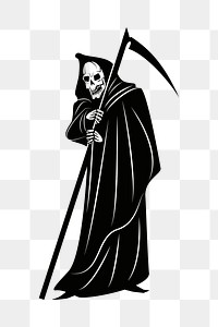 Grim reaper png sticker, Halloween illustration on transparent background. Free public domain CC0 image.