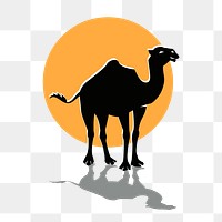Camel png sticker, desert animal illustration on transparent background. Free public domain CC0 image.