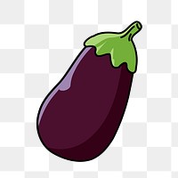 Eggplant png sticker, vegetable illustration on transparent background. Free public domain CC0 image.