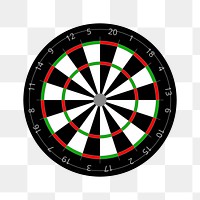 Dartboard png sticker, entertainment illustration on transparent background. Free public domain CC0 image.