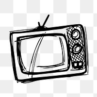 Retro television png sticker, object illustration on transparent background. Free public domain CC0 image.