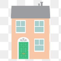 Cartoon house png sticker, architecture illustration on transparent background. Free public domain CC0 image.