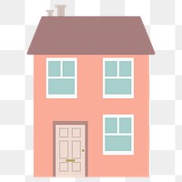 Cartoon house png sticker, architecture illustration on transparent background. Free public domain CC0 image.