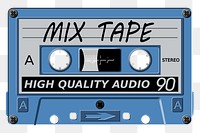 Cassette tape png sticker, retro music illustration on transparent background. Free public domain CC0 image.