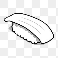 Squid sushi png sticker, Japanese food illustration on transparent background. Free public domain CC0 image.