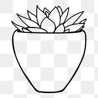 Potted succulent png sticker, houseplant illustration on transparent background. Free public domain CC0 image.