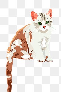 Watercolor kitten png sticker, animal illustration on transparent background. Free public domain CC0 image.