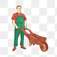 Male farmer png sticker, job illustration on transparent background. Free public domain CC0 image.