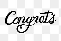 Congrats typography png sticker, greeting message on transparent background. Free public domain CC0 image.