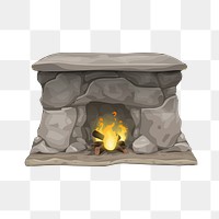 Vintage fireplace png sticker, interior illustration on transparent background. Free public domain CC0 image.