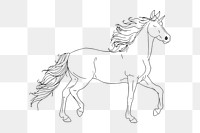 Running horse png sticker, animal illustration on transparent background. Free public domain CC0 image.