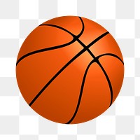 Basketball png sticker, sport equipment illustration on transparent background. Free public domain CC0 image.