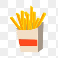 French fries png sticker, fast food illustration on transparent background. Free public domain CC0 image.