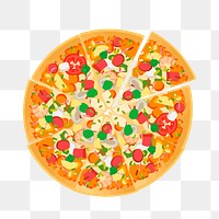 Pizza png sticker, fast food illustration on transparent background. Free public domain CC0 image.