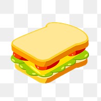 Sandwich png sticker, food illustration on transparent background. Free public domain CC0 image.