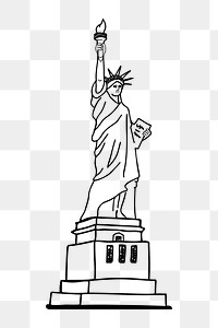 Png Statue of Liberty sticker, landmark illustration on transparent background. Free public domain CC0 image.