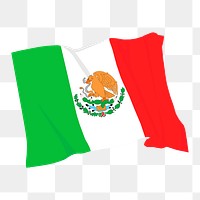 Mexican flag png sticker, national symbol illustration on transparent background. Free public domain CC0 image.