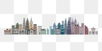 Cityscape cityscape png sticker, architecture illustration on transparent background. Free public domain CC0 image.