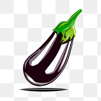 Eggplant png sticker, vegetable illustration on transparent background. Free public domain CC0 image.
