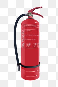 Fire extinguisher png sticker, object illustration on transparent background. Free public domain CC0 image.