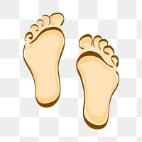 Human feet png sticker, cartoon illustration on transparent background. Free public domain CC0 image.