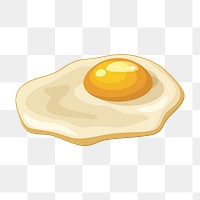 Fried egg png sticker, breakfast food illustration on transparent background. Free public domain CC0 image.