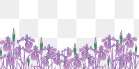 Purple flower png border, Spring illustration on transparent background. Free public domain CC0 image.