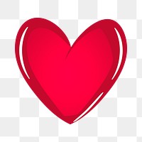 Red heart png sticker, Valentine's illustration on transparent background. Free public domain CC0 image.