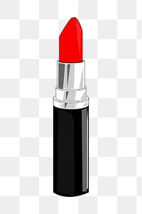 Red lipstick png sticker, cosmetics illustration on transparent background. Free public domain CC0 image.