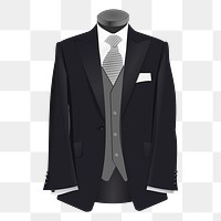 Black suit png sticker, formal apparel illustration on transparent background. Free public domain CC0 image.