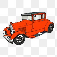 PNG American classic car sticker, transportation illustration on transparent background. Free public domain CC0 image.