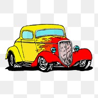 Classic car png sticker, transportation illustration on transparent background. Free public domain CC0 image.