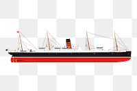 Ocean liner png ship sticker, transportation illustration on transparent background. Free public domain CC0 image.