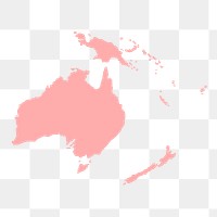 Australia map png sticker, pink illustration on transparent background. Free public domain CC0 image.