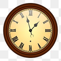 Vintage clock png sticker, object illustration on transparent background. Free public domain CC0 image.