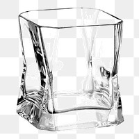 Whiskey glass png sticker, object illustration on transparent background. Free public domain CC0 image.