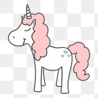 Cartoon unicorn png sticker, mythical creature illustration on transparent background. Free public domain CC0 image.