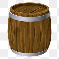 Wine barrel png sticker, object illustration on transparent background. Free public domain CC0 image.