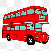 Double-decker bus png sticker, transportation illustration on transparent background. Free public domain CC0 image.