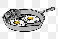 Fried eggs png sticker, food illustration on transparent background. Free public domain CC0 image.