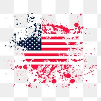 American flag png splash sticker, national symbol illustration on transparent background. Free public domain CC0 image.