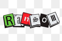 Ransom typography png sticker, retro design on transparent background. Free public domain CC0 image.