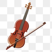 Violin png sticker, musical instrument illustration on transparent background. Free public domain CC0 image.