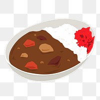 Japanese curry png sticker, Asian food illustration on transparent background. Free public domain CC0 image.