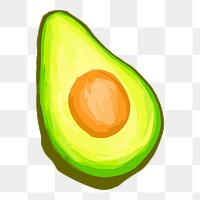 Avocado png sticker, fruit illustration on transparent background. Free public domain CC0 image.